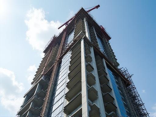 High-rise commercial building under construction